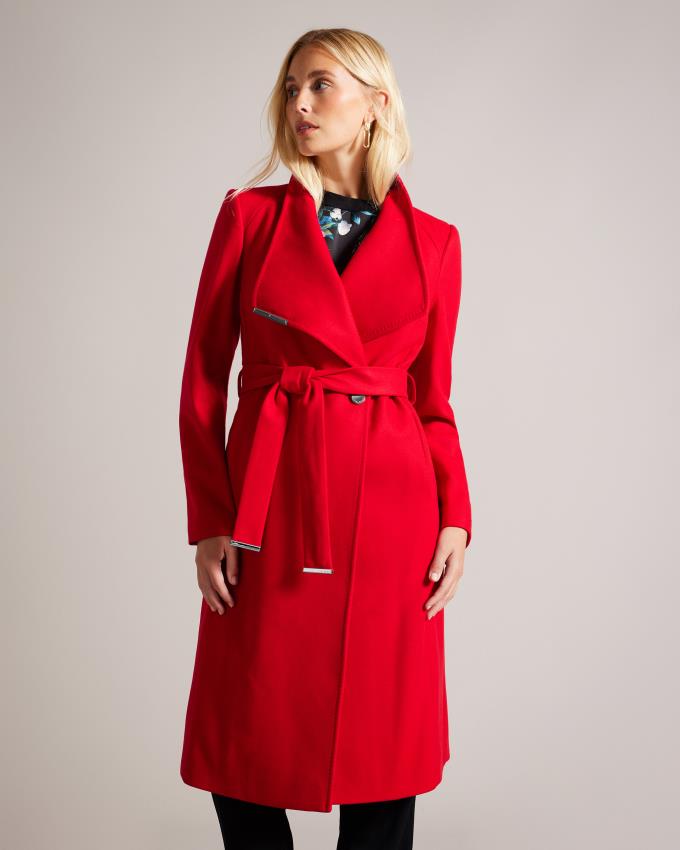 Manteau Ted Baker Wool Wrap Rouge Femme | IRL-70053327